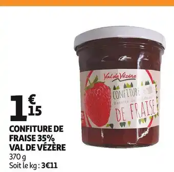 Auchan Val de vézère confiture de fraise 35% offre