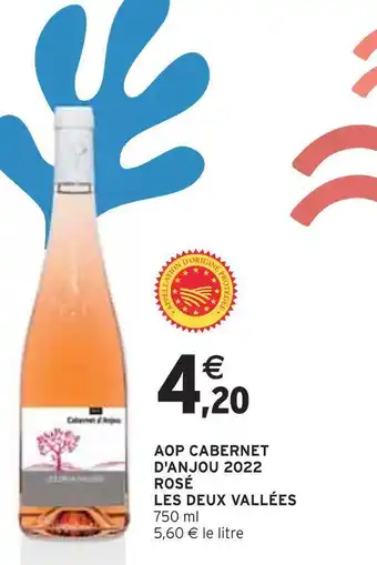 Intermarché Les deux vallées aop cabernet d'anjou 2022 offre