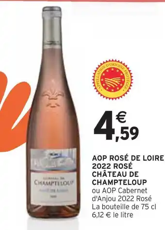 Intermarché Château de champteloup aop rosé de loire 2022 rosé offre