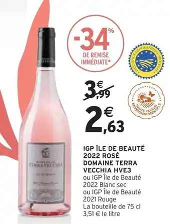 Domaine terra vecchia igp île de beauté 2022 rosé hve3