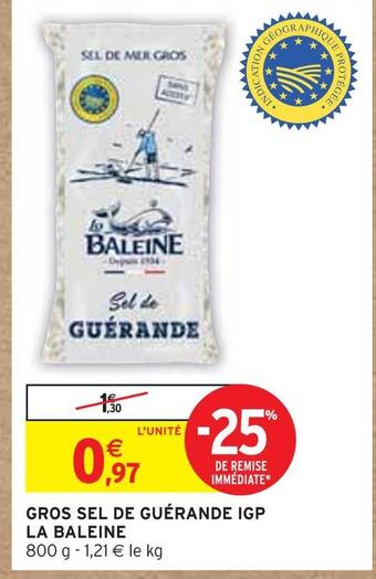 Intermarché La baleine gros sel de guérande igp offre