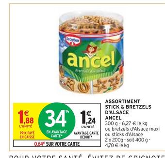 Intermarché Ancel assortiment stick & bretzels d'alsace offre
