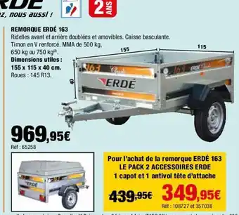 Autobacs Remorque erdé 163 offre