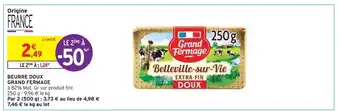 Intermarché Grand fermage beurre doux offre
