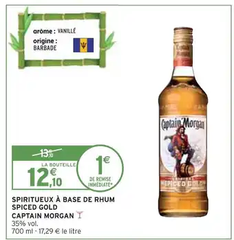 Captain morgan spiritueux à base de rhum spiced gold