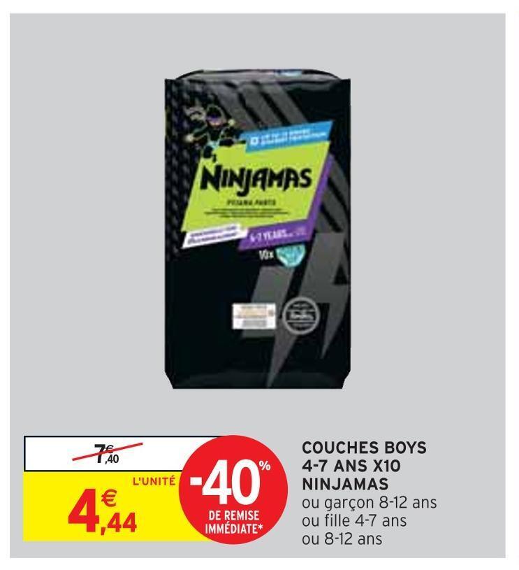 Intermarché Ninjamas couches boys 4-7 ans x10 offre