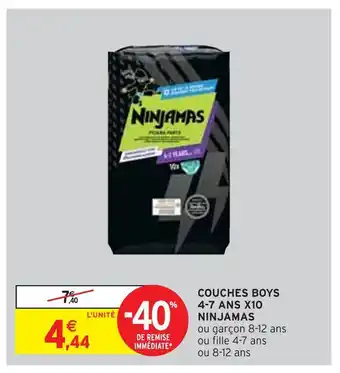 Intermarché Ninjamas couches boys 4-7 ans x10 offre