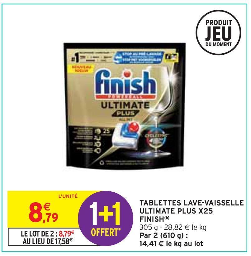 Intermarché Finish tablettes lave-vaisselle ultimate plus x25(b) offre