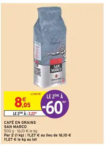 Intermarché San marco café en grains offre