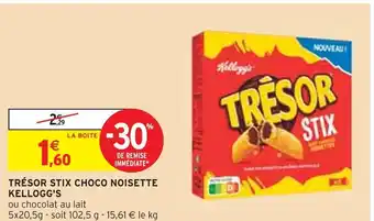 Intermarché Kellogg's trésor stix choco noisette offre