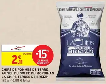 Intermarché Terres de breizh chips de pommes de terre au sel du golfe du morbihan la chips offre