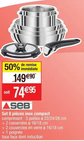 Cora x Carrefour Batterie de cuisine seb offre
