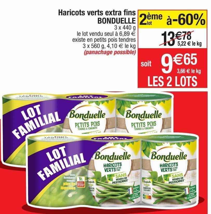 Cora Haricots verts bonduelle offre