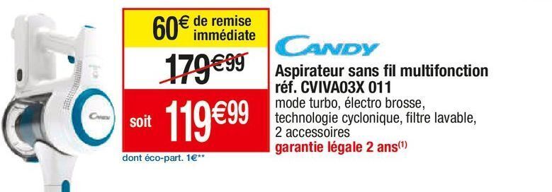 Cora Aspirateur balai candy offre