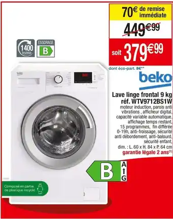 Cora x Carrefour Lave-linge beko offre