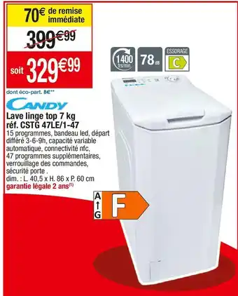 Cora x Carrefour Lave-linge candy offre