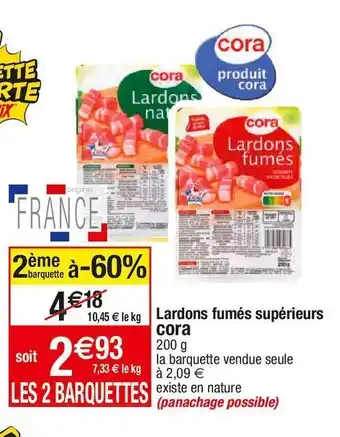 Cora x Carrefour Lardons cora offre