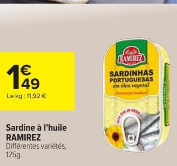 Promo Sardine à l'huile RAMIREZ chez Carrefour Market