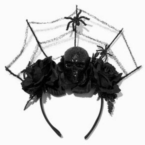 Claire's Serre-tête araignées et crâne noir offre