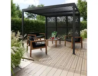 Blooma pergola bioclimatique noire salixia  3 x 3 mètres
