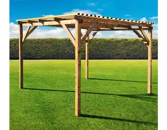Brico Dépôt Pergola brise soleil en épicéa - l. 278 x l. 260 x h. 252 cm. offre