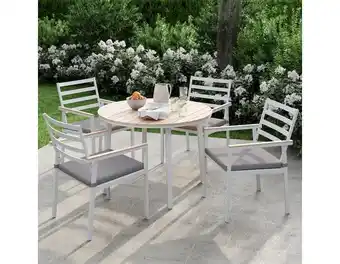 Brico Dépôt Blooma table en aluminium et plateau contre-plaqué 102 x h. 75 cm polywood azalis offre