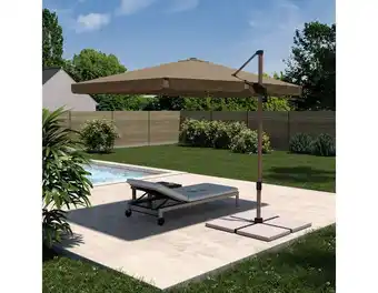 Brico Dépôt Blooma parasol déporté marron asara l. 200 x l.300 cm offre