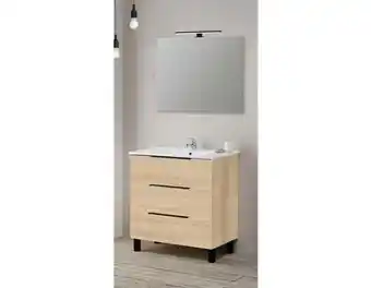 Brico Dépôt Ensemble denver caisson l. 80 x l. 46 x h. 83 cm. + vasque + miroir + applique led offre