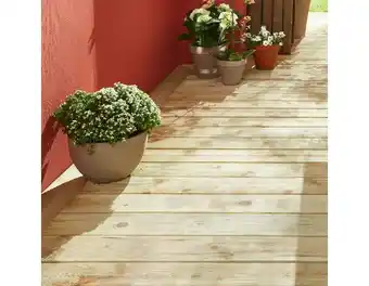 Brico Dépôt Blooma lame de terrasse heria epicéa vert l. 2,4 m x l. 12 x ep. 2,4 cm offre