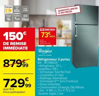 Réfrigérateur 2 portes