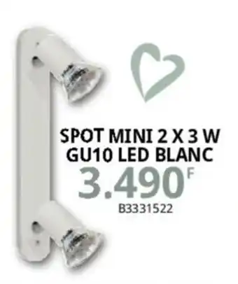 Bricorama SPOT MINI 2 X3W GU10 LED BLANC offre