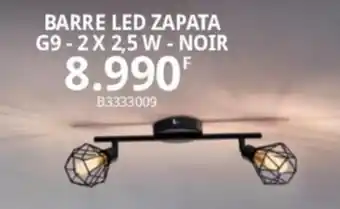 Bricorama BARRE LED ZAPATA G9-2X 2,5 W - NOIR offre