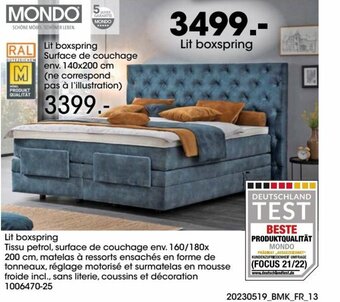 Möbel Martin Lit boxspring offre