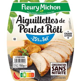 Auchan Aiguillettes de poulet rôti fleury michon offre