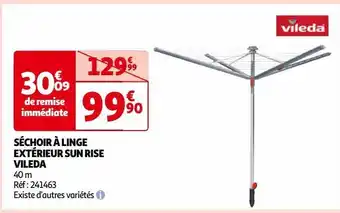 Auchan Séchoir à linge extérieur sun rise vileda offre