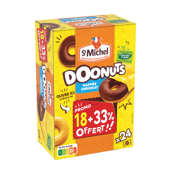 Auchan Doonuts nappés au chocolat st michel offre