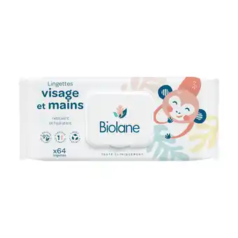 Auchan Lingettes visage et main biolane offre