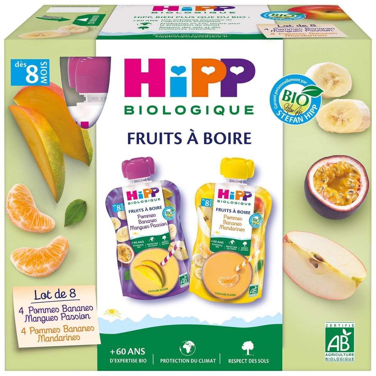Auchan Gourdes aux fruits multipack hipp biologique offre