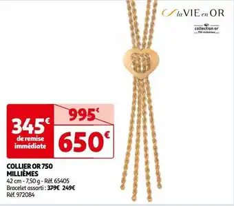 Auchan Collier or 750 millièmes offre
