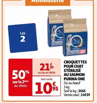 Croquettes pour chat stérilisé au saumon purina one