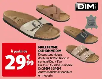 Auchan Mule femme ou homme dim offre