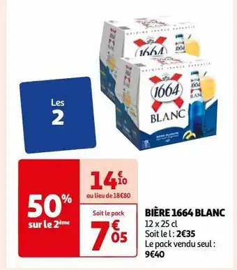 Auchan Supermarché Bière 1664 blanc offre