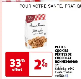 Auchan Bonne maman petits cookies pépites de chocolat offre