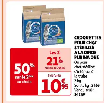 Auchan Purina one croquettes pour chat stérilisé à la dinde offre