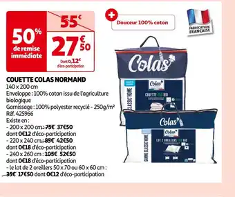 Auchan Colas normand couette offre