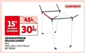 Auchan Leifheit séchoir intérieur pégasus offre