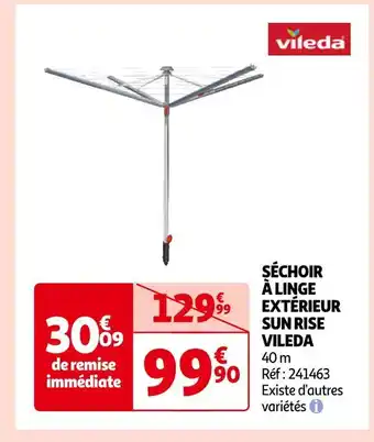 Auchan Vileda sechoir à linge extérieur sun rise offre