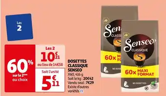 Auchan Supermarché Senseo dosettes classique offre