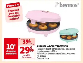 Auchan Bestron appareil à donuts offre