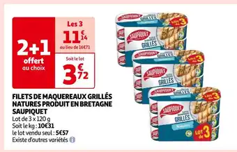 Auchan Saupiquet filets de maquereaux grillés natures produit en bretagne offre
